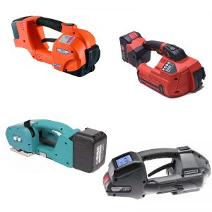 TES PRO kit de cerclage sur batterie, 12-16mm, 2x batterie, chargeur, sangle PET, chariot